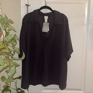 BNWT H&M knitted charcoal cap sleeve top